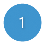 Image shows a filled coloured circle icon with the number 1 inside in white text