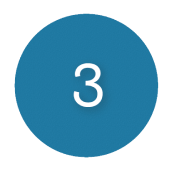 Image shows a filled coloured circle icon with the number 3 inside in white text