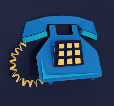 Image shows a papercut visual of an old style telephone