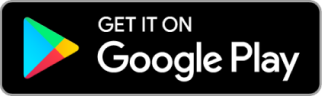 Image shows a black icon with the Google Play logo on the left and 'get it on Google Play' written in white text on the right side of it. 